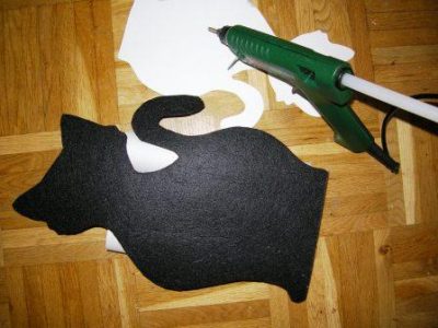 Katzenangel-Wandhalterung-Grundgerüst mit Filzkatzen dekorieren